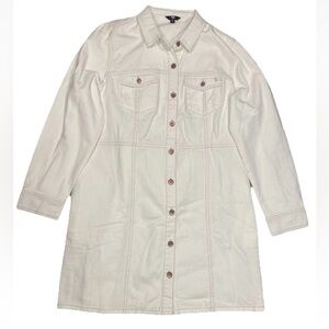 Frye Woman’s XXL White Denim Shirt Dress NWOT